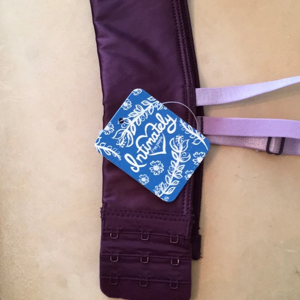 NWT FREE PEOPLE SATIN & LACE VIOLET/PLUM - Picture 6 of 7